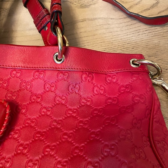 ❤️ Authentic Rare Large Gucci Red Leather Guccissma Valentine’s Collections - Picture 9 of 14